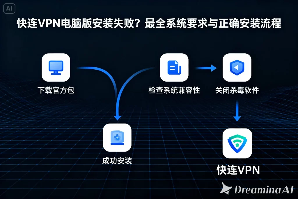 快连VPN电脑版安装失败？最全系统要求与正确安装流程